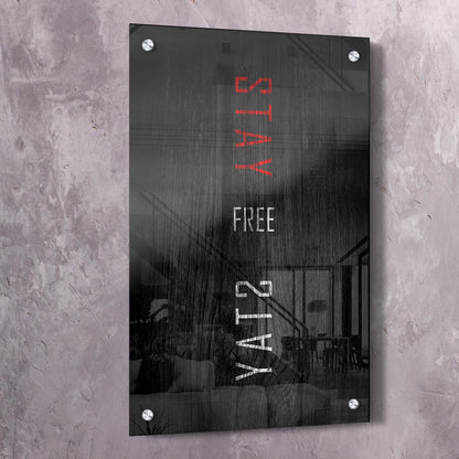 Stay Free Wall Art | Inspirational Wall Art Motivational Wall Art Quotes Office Art | Impaktiv Exclusive Canvas Art Portrait