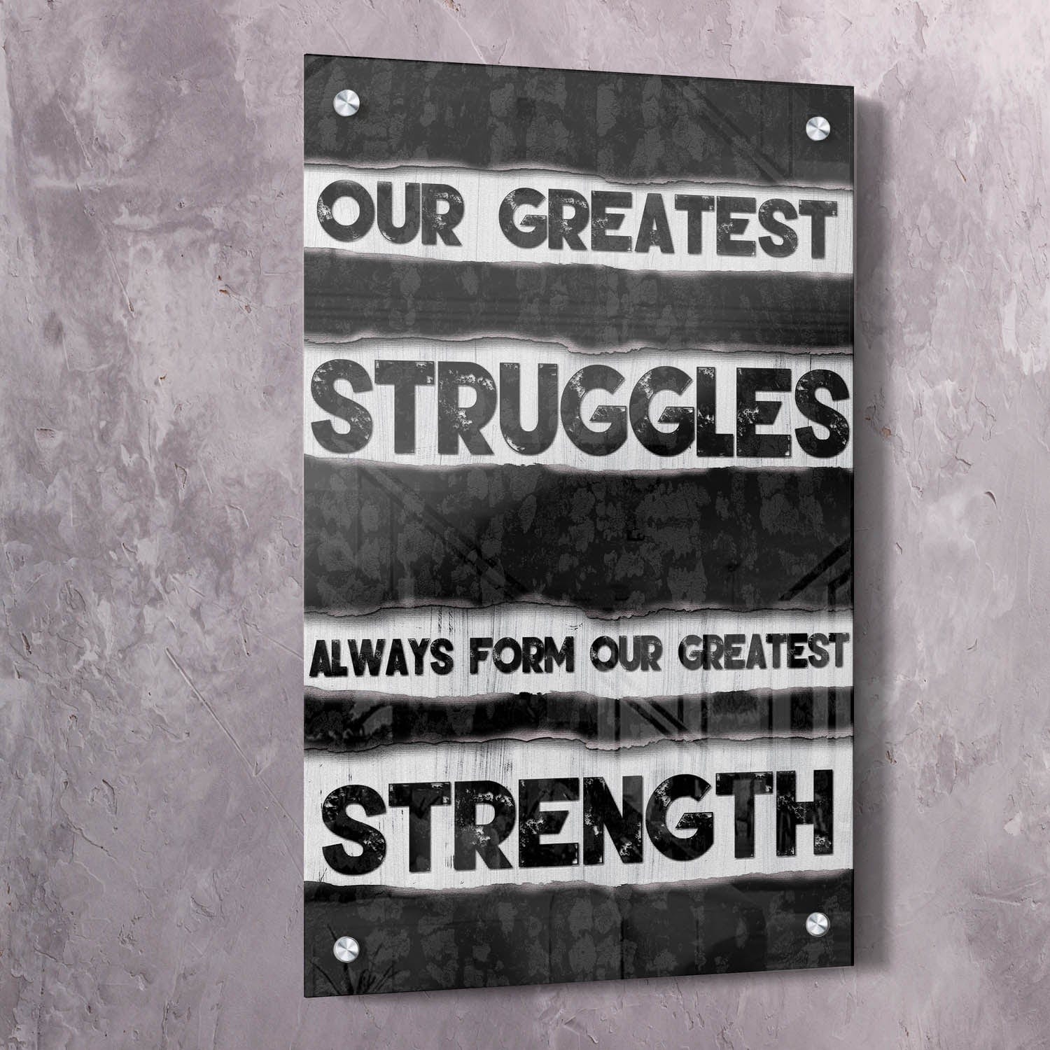 Strength Wall Art | Inspirational Wall Art Motivational Wall Art Quotes Office Art | Impaktiv Exclusive Canvas Art Portrait