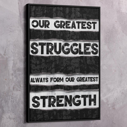 Strength Wall Art | Inspirational Wall Art Motivational Wall Art Quotes Office Art | Impaktiv Exclusive Canvas Art Portrait