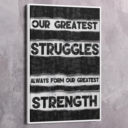 Strength Wall Art | Inspirational Wall Art Motivational Wall Art Quotes Office Art | Impaktiv Exclusive Canvas Art Portrait