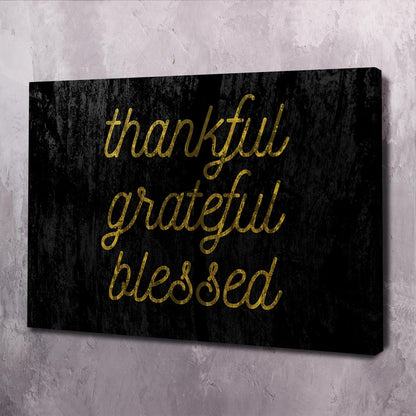 Thankful Grateful Blesses Wall Art | Inspirational Wall Art Motivational Wall Art Quotes Office Art | Impaktiv Exclusive Canvas Art Landscape