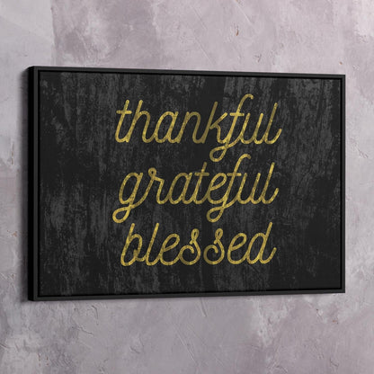 Thankful Grateful Blesses Wall Art | Inspirational Wall Art Motivational Wall Art Quotes Office Art | Impaktiv Exclusive Canvas Art Landscape