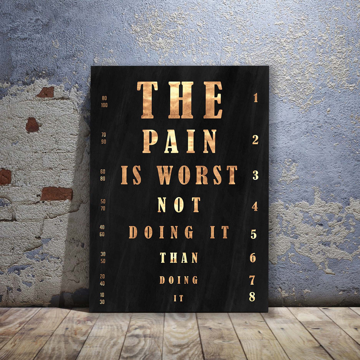 The Pain is Worst Motivational Wall Art, alternate view by Impaktiv