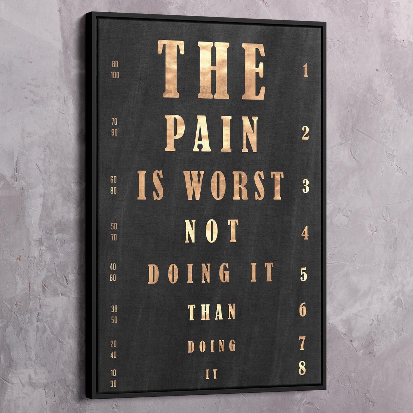 The Pain is Worst Wall Art | Inspirational Wall Art Motivational Wall Art Quotes Office Art | Impaktiv Exclusive Canvas Art Portrait