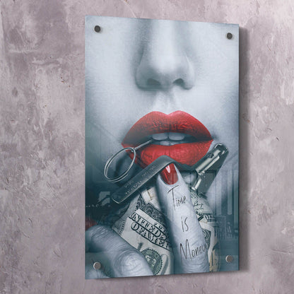 Time is Money Grenade Beauty Art Wall Art | Inspirational Wall Art Motivational Wall Art Quotes Office Art | Impaktiv Exclusive Canvas Art Portrait