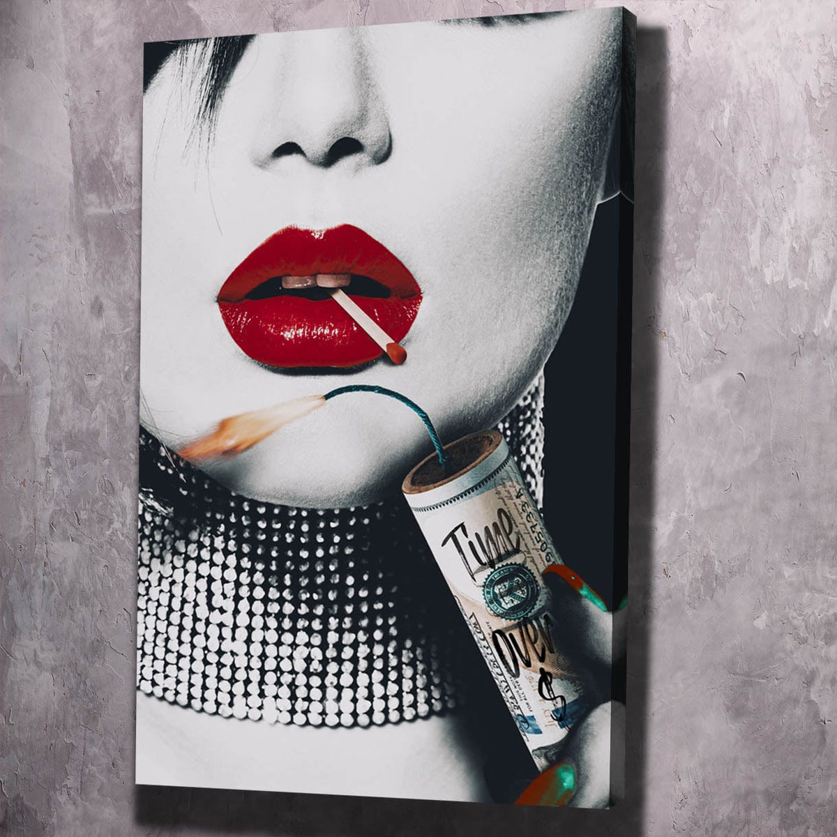 Time Over Money Dynamite Beauty Wall Art, time motivational wall art by Impaktiv