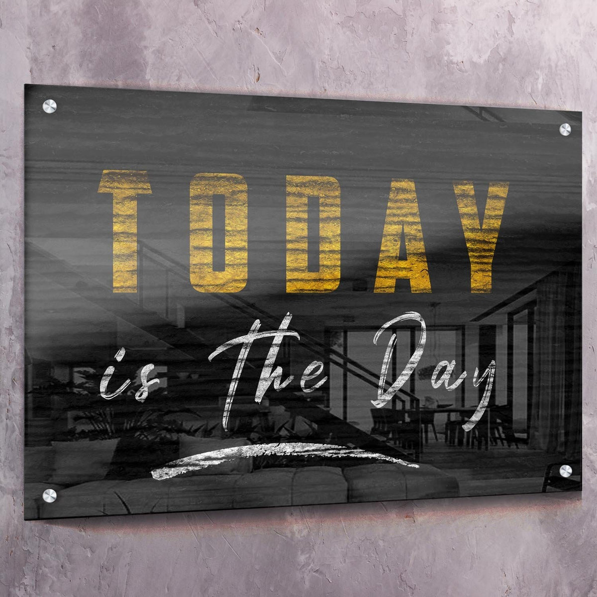 Today Is The Day Motivational Wall Art, alternate view by Impaktiv