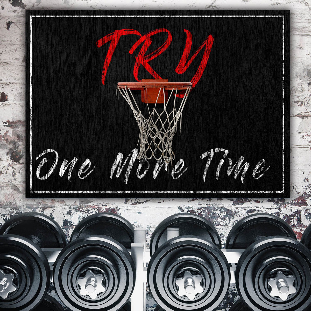 Try One More Time Motivational Wall Art, alternate artwork view by Impaktiv