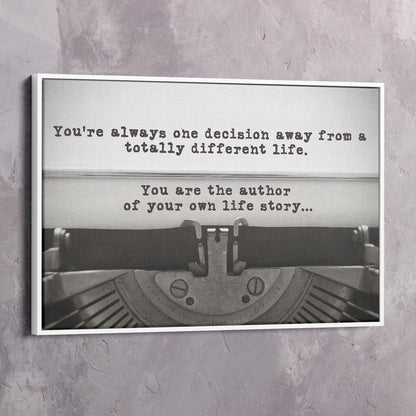 Type Writer Wall Art | Inspirational Wall Art Motivational Wall Art Quotes Office Art | Impaktiv Exclusive Canvas Art Landscape