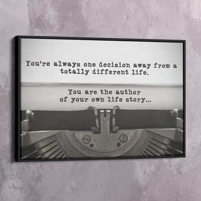 Type Writer Wall Art | Inspirational Wall Art Motivational Wall Art Quotes Office Art | Impaktiv Exclusive Canvas Art Landscape