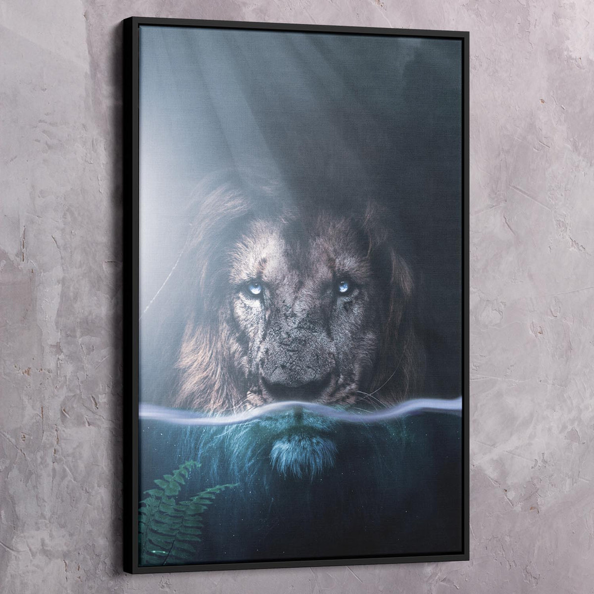 Underwater Lion Motivational Wall Art, alternate artwork view by Impaktiv