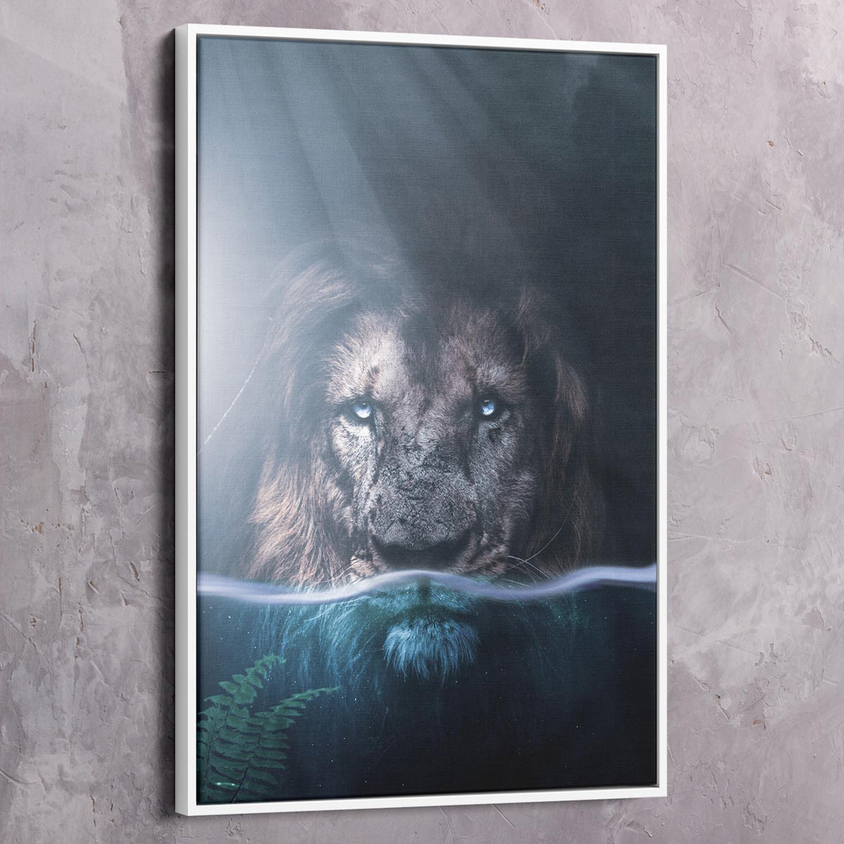 Underwater Lion Motivational Wall Art, alternate artwork view by Impaktiv