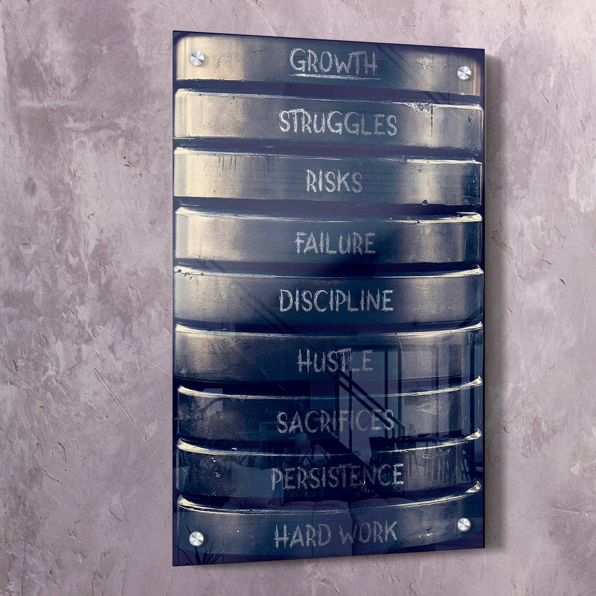 Weight Plates of Growth Motivational Wall Art, alternate artwork view by Impaktiv