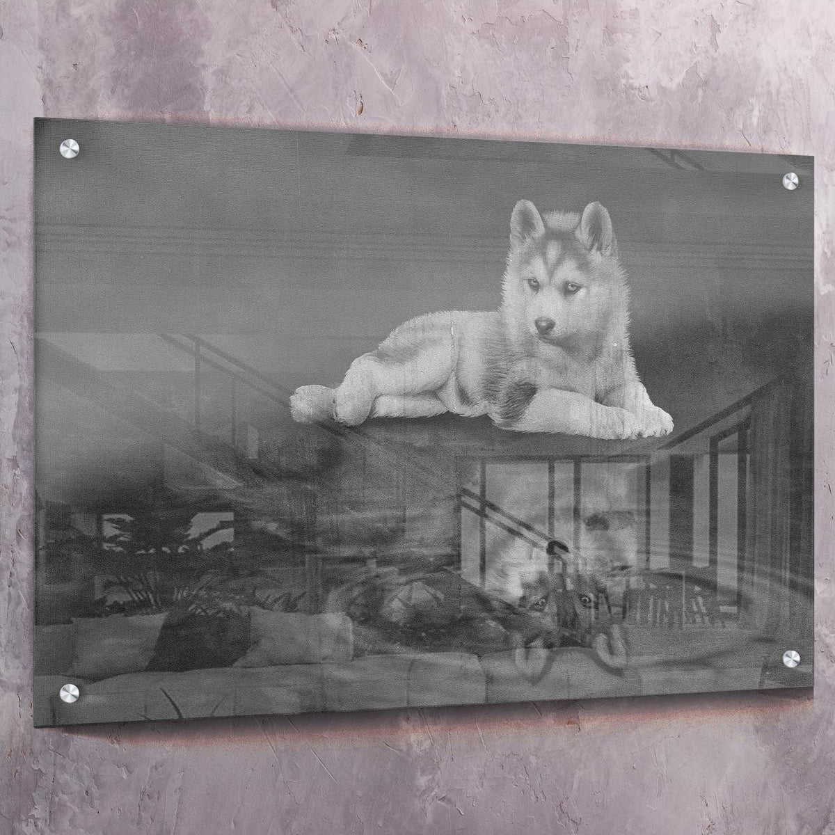 Wolf Reflection Wall Art, alternate artwork view by Impaktiv
