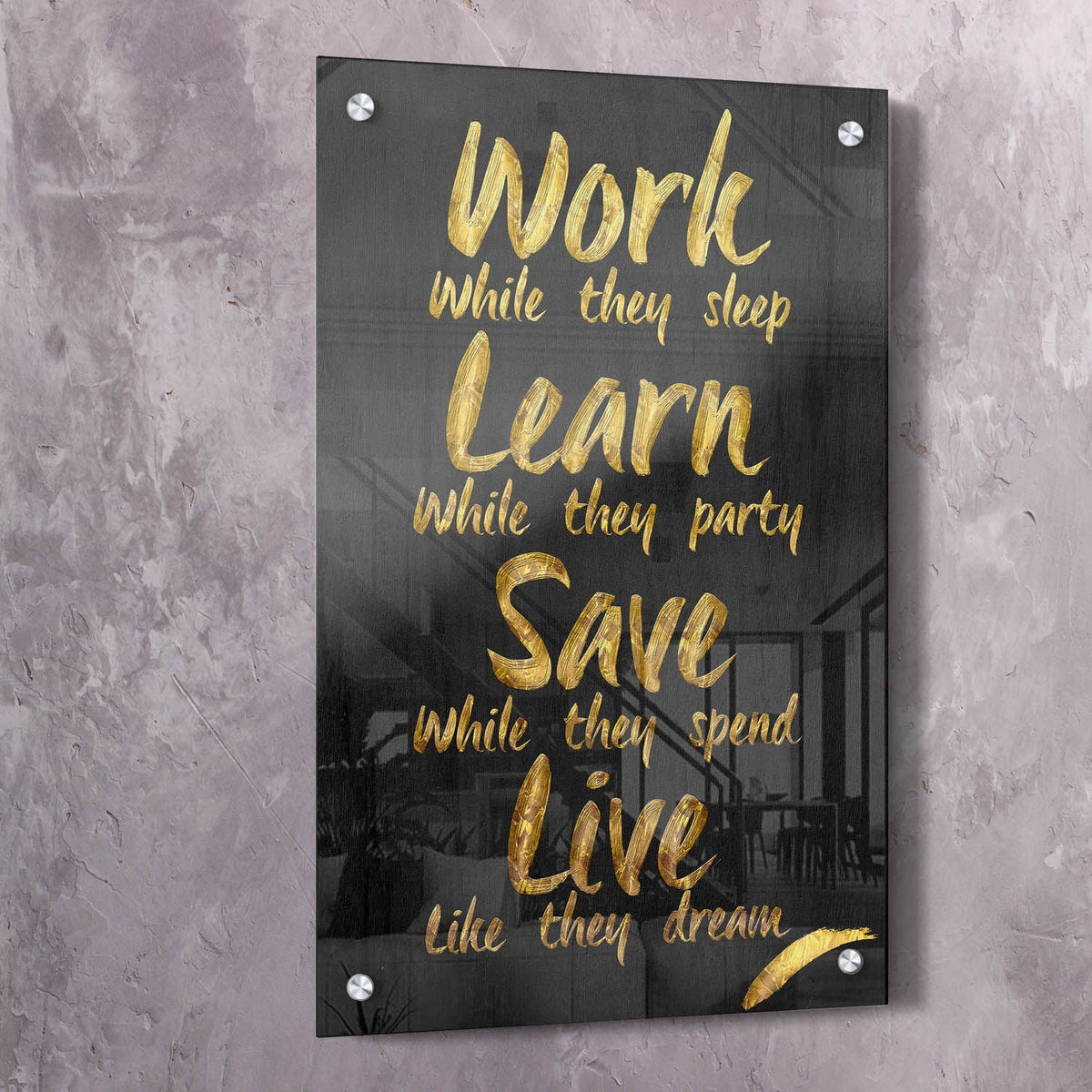 Work While They Sleep Entrepreneur Wall Art, alternate artwork view by Impaktiv
