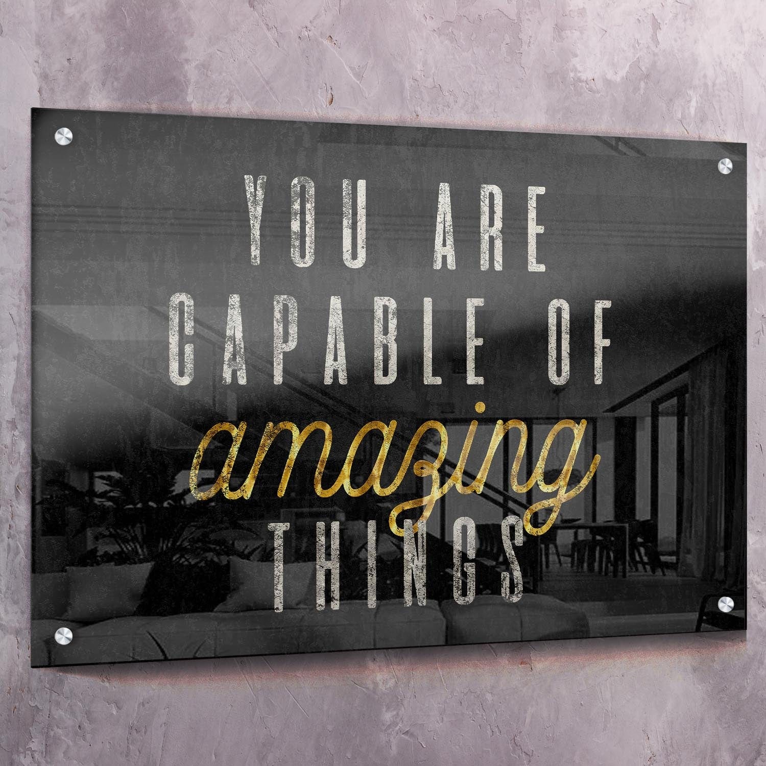 You Are Capable Wall Art | Inspirational Wall Art Motivational Wall Art Quotes Office Art | Impaktiv Exclusive Canvas Art Landscape