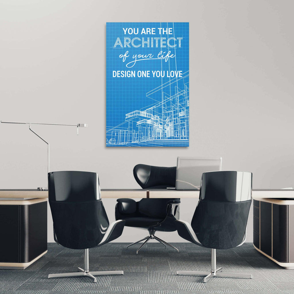 You Are The Architect of Tomorrow Self Belief Wall Art, alternate artwork view by Impaktiv