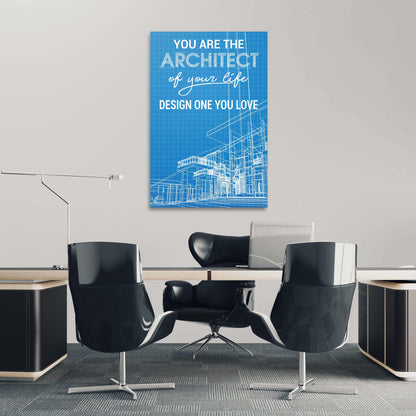 You Are The Architect of Tomorrow Wall Art | Inspirational Wall Art Motivational Wall Art Quotes Office Art | Impaktiv Exclusive Canvas Art Portrait