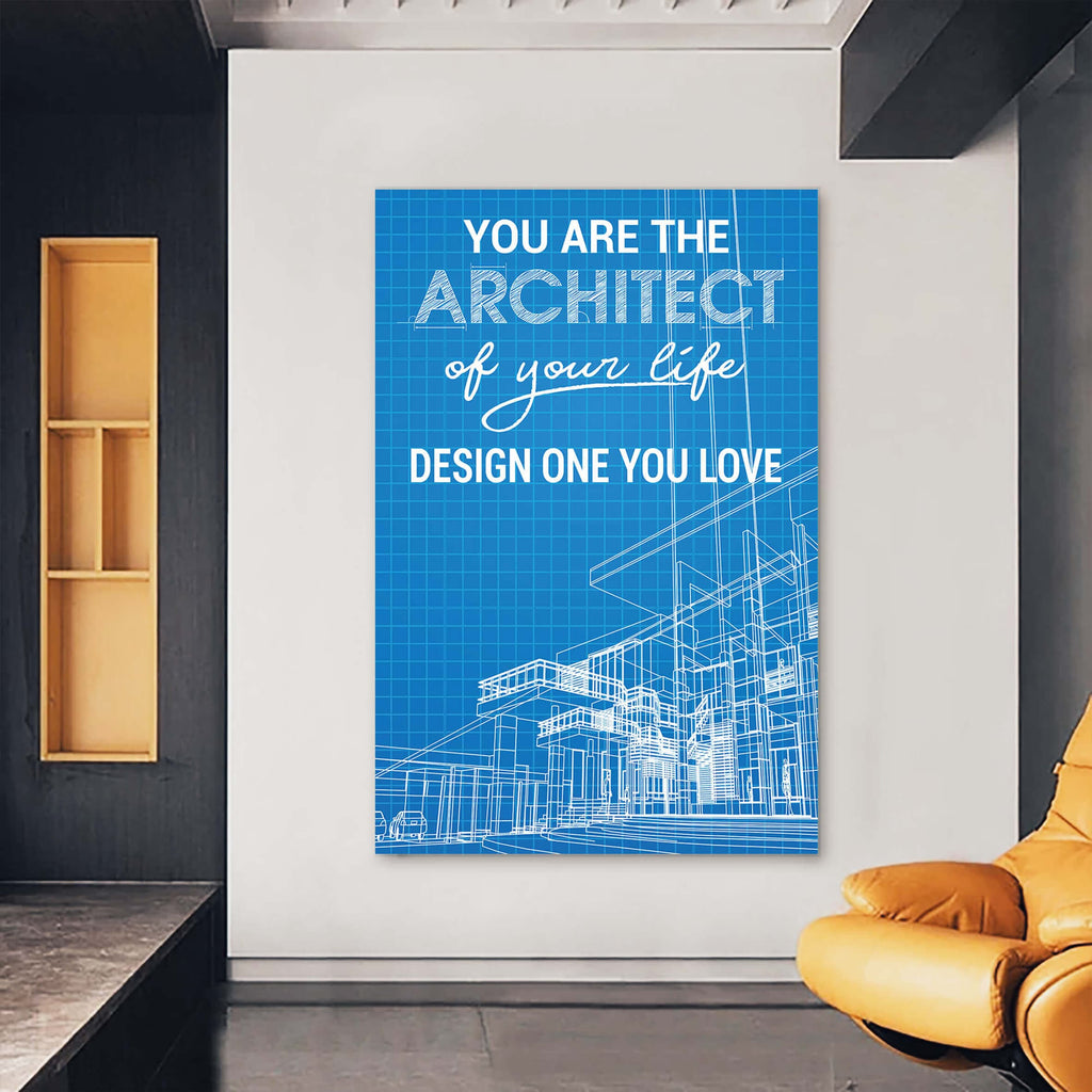 You Are The Architect of Tomorrow Self Belief Wall Art, alternate artwork view by Impaktiv