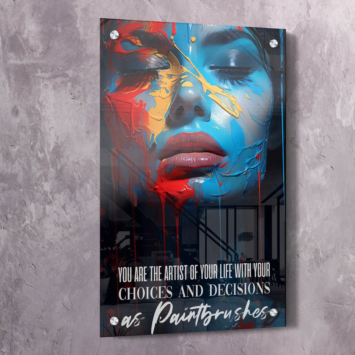 Abstract Woman Painted Face - You are the artist of your life Wall Art, alternate view by Impaktiv