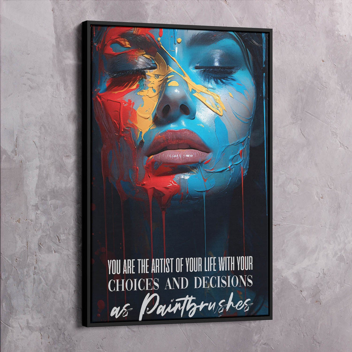Abstract Woman Painted Face - You are the artist of your life Wall Art, alternate artwork view by Impaktiv