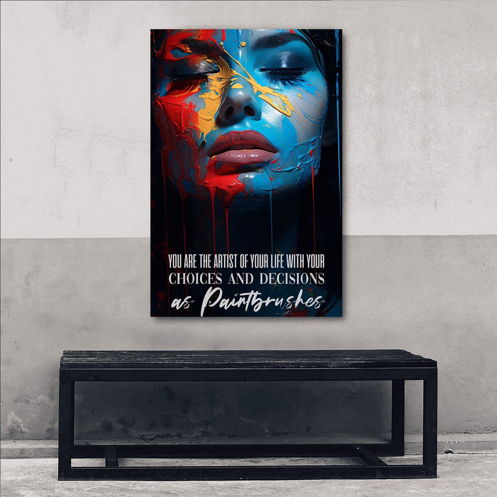 Abstract Woman Painted Face - You are the artist of your life Wall Art, alternate artwork view by Impaktiv