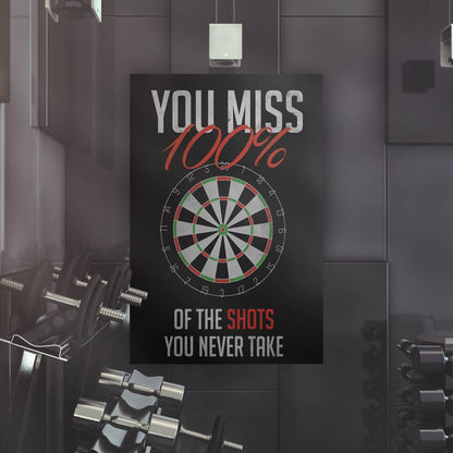 You Miss 100 Of The Shots Dartboard Wall Art | Inspirational Wall Art Motivational Wall Art Quotes Office Art | Impaktiv Exclusive Canvas Art Portrait