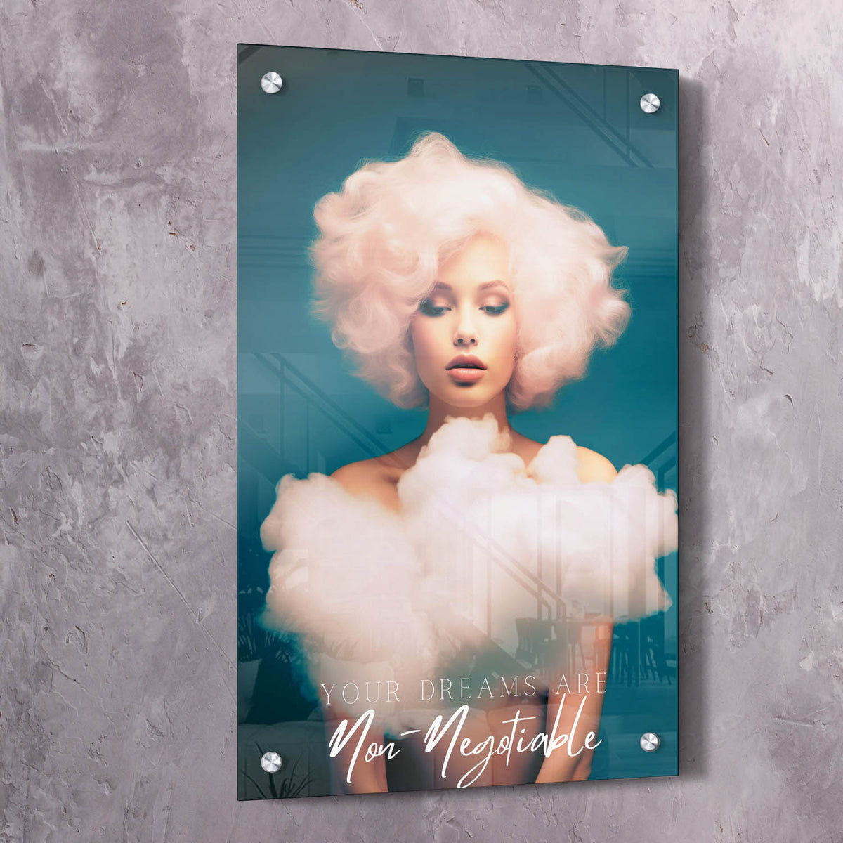 Your Dreams Are Non-Negotiable Motivational Wall Art, alternate artwork view by Impaktiv