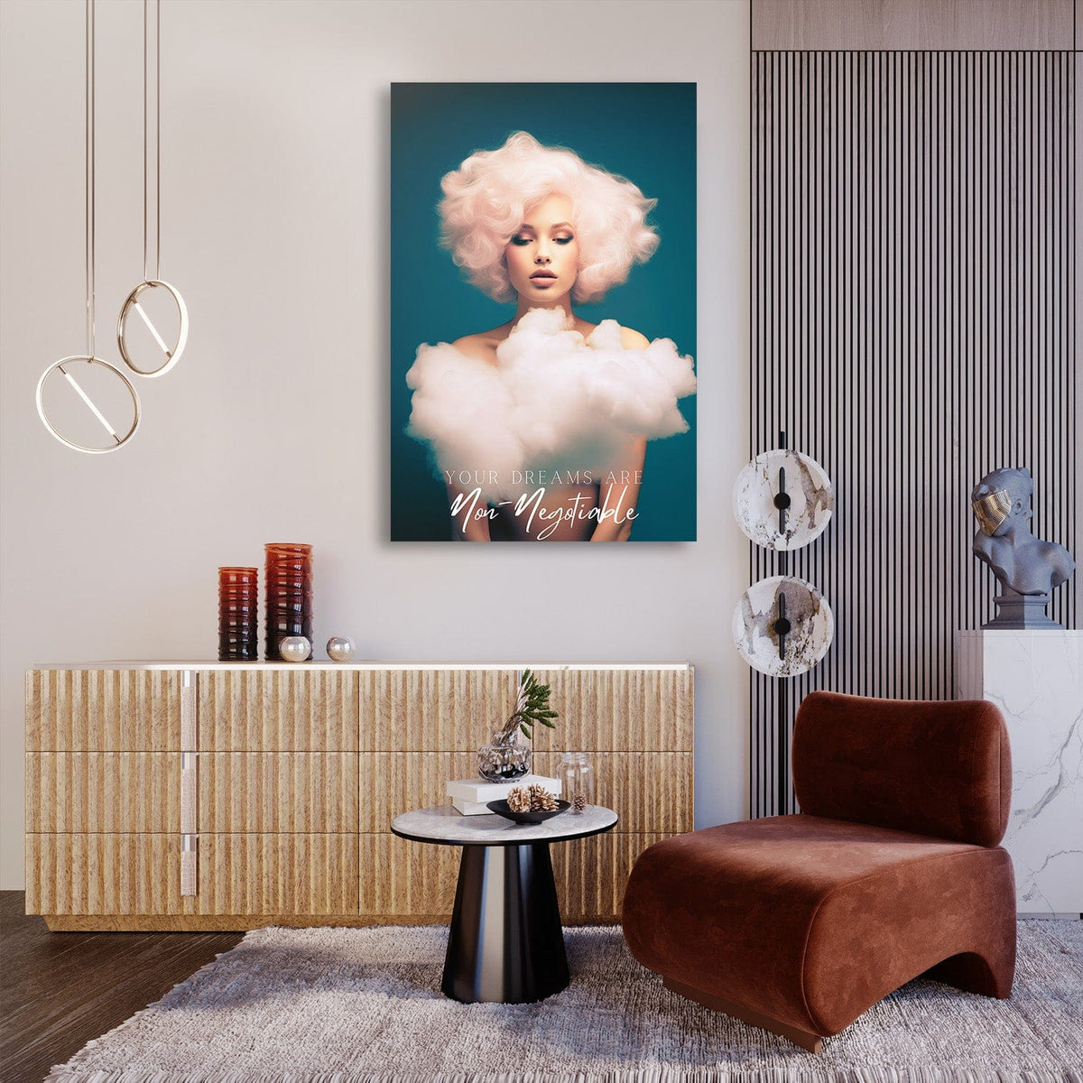 Your Dreams Are Non-Negotiable Motivational Wall Art, alternate view by Impaktiv