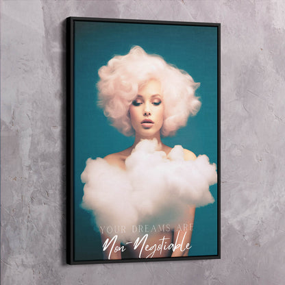 Your Dreams Are Non-Negotiable Wall Art | Inspirational Wall Art Motivational Wall Art Quotes Office Art | Impaktiv Exclusive Canvas Art Portrait