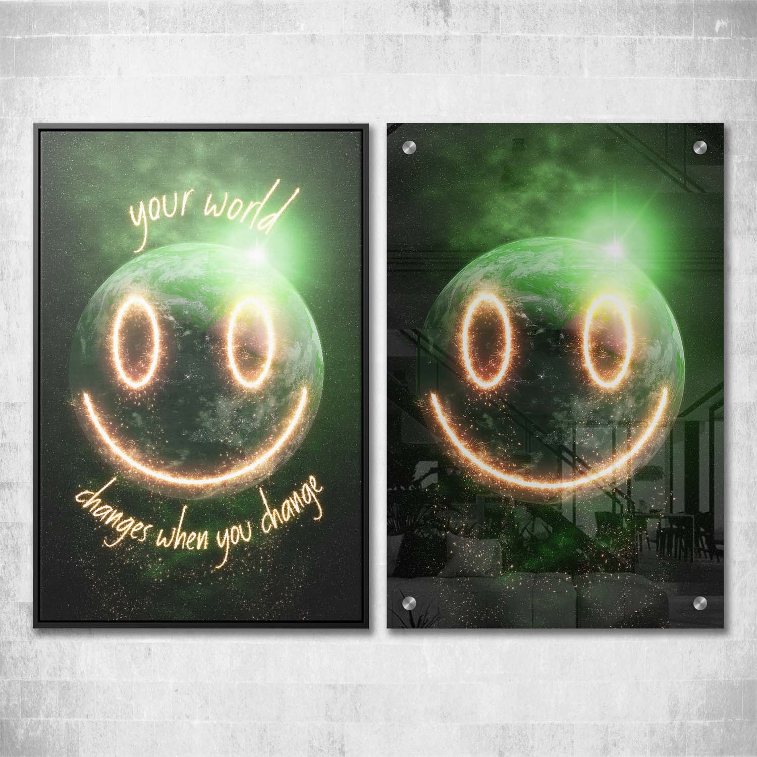 Your World Changes| Inspirational Wall Art Motivational Wall Art Quotes Office Art | Impaktiv Exclusive Canvas Art Portrait